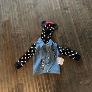Disney Hooded Minnie Mouse Jean Jacket Size 2T